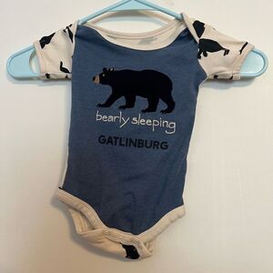 Bearly Sleeping Blue and White Bodysuit